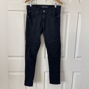American Breed black denim skinny Moto jeans